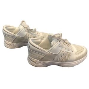 ZEBA Womens Tennis Shoes 8.5 Wide Athletic Beige White Tan Walking Minimalist